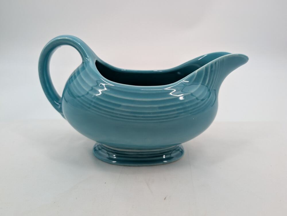 Vintage Fiesta Fiestaware Made USA Turquoise Gravy Boat Timeless Family Dinner